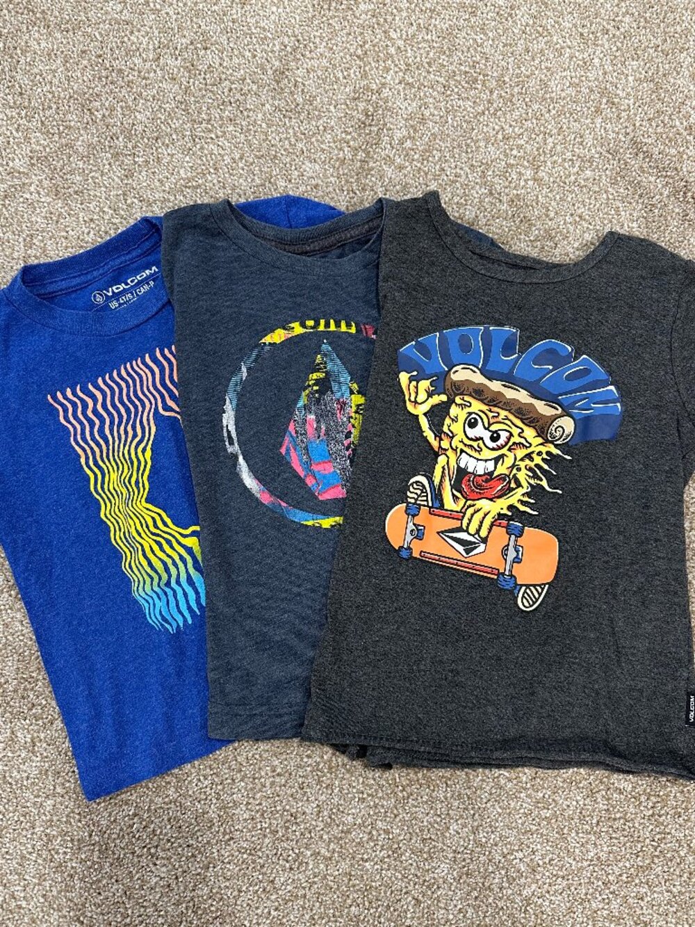3 Volcom Short-sleeve T-shirts - Toddler 4T/5T - Blue and Gray